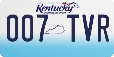 KY license plate 007TVR
