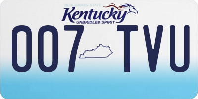 KY license plate 007TVU