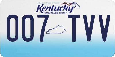 KY license plate 007TVV