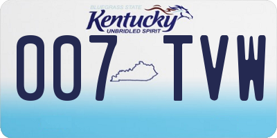 KY license plate 007TVW