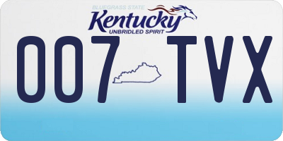 KY license plate 007TVX