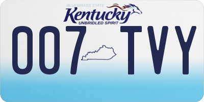 KY license plate 007TVY