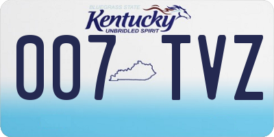 KY license plate 007TVZ