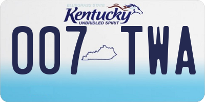 KY license plate 007TWA