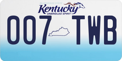 KY license plate 007TWB