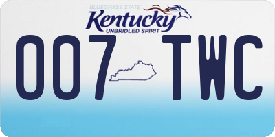 KY license plate 007TWC