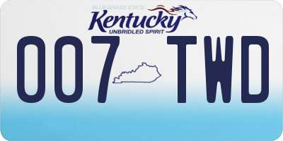 KY license plate 007TWD