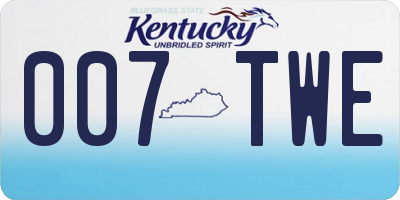 KY license plate 007TWE