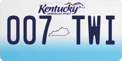 KY license plate 007TWI