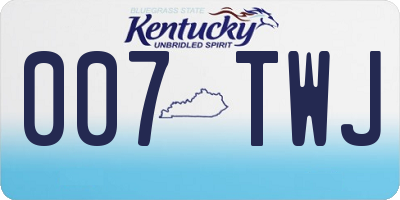 KY license plate 007TWJ