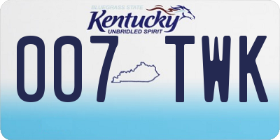 KY license plate 007TWK