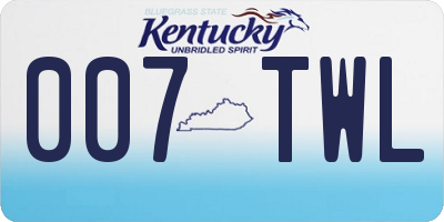 KY license plate 007TWL