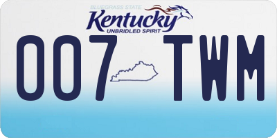 KY license plate 007TWM