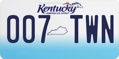 KY license plate 007TWN