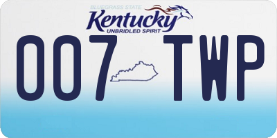 KY license plate 007TWP