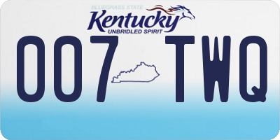 KY license plate 007TWQ