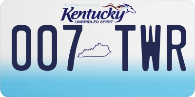 KY license plate 007TWR