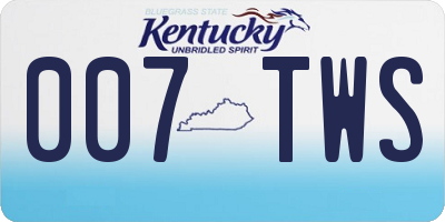 KY license plate 007TWS
