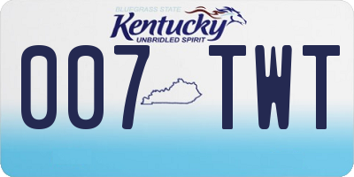 KY license plate 007TWT