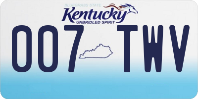 KY license plate 007TWV