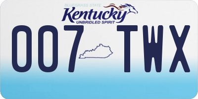 KY license plate 007TWX