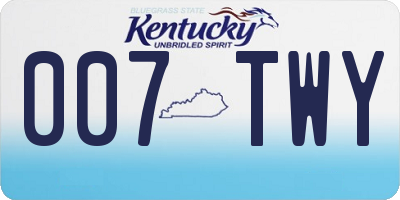KY license plate 007TWY