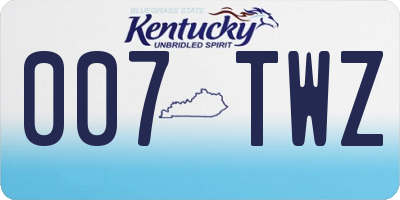 KY license plate 007TWZ