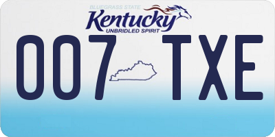 KY license plate 007TXE