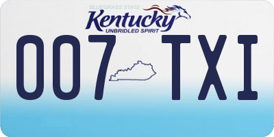 KY license plate 007TXI