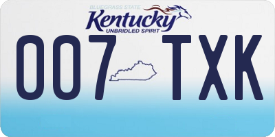 KY license plate 007TXK