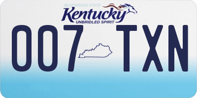 KY license plate 007TXN