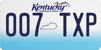 KY license plate 007TXP