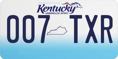 KY license plate 007TXR