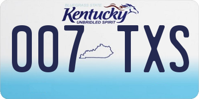 KY license plate 007TXS