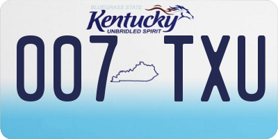 KY license plate 007TXU