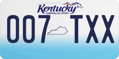 KY license plate 007TXX