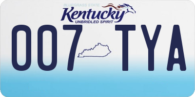 KY license plate 007TYA