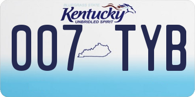 KY license plate 007TYB