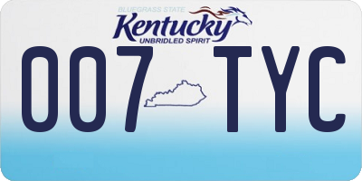 KY license plate 007TYC