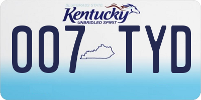 KY license plate 007TYD
