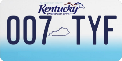 KY license plate 007TYF