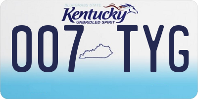 KY license plate 007TYG