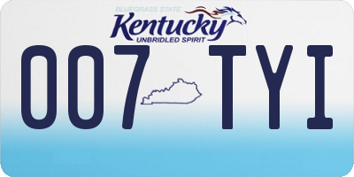 KY license plate 007TYI