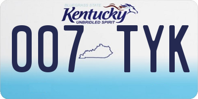 KY license plate 007TYK