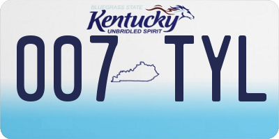 KY license plate 007TYL