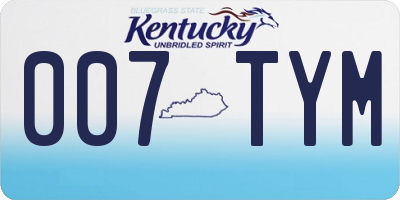 KY license plate 007TYM