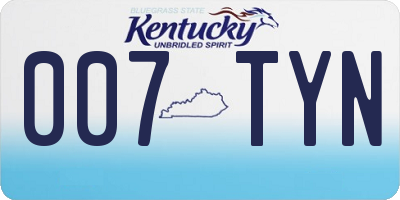 KY license plate 007TYN
