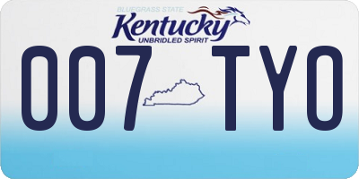 KY license plate 007TYO
