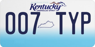 KY license plate 007TYP