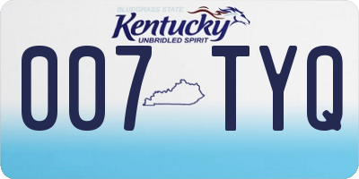 KY license plate 007TYQ
